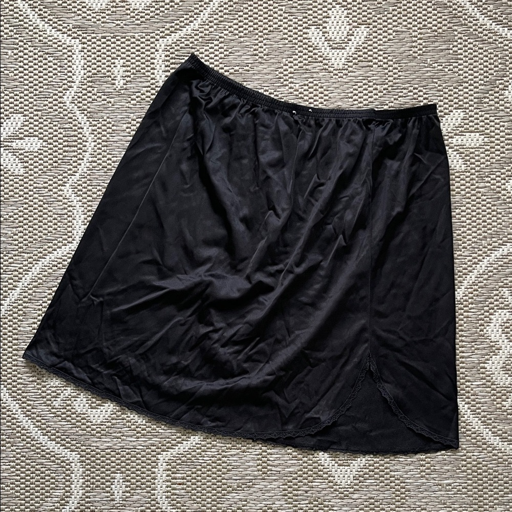 80s Vanity Fair Nylon Slip Mini Skirt 🎬